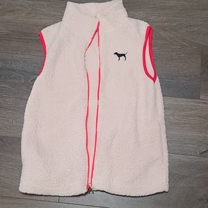 Pink sherpa vest